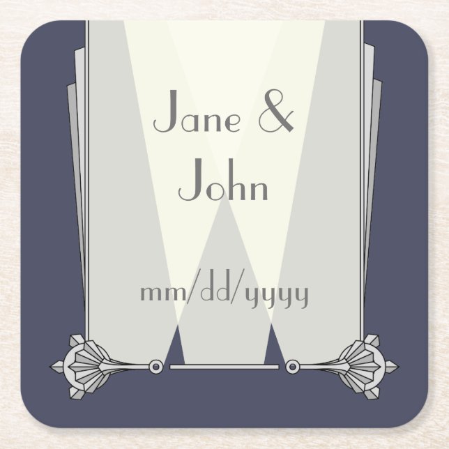 Swanky Art Deco in Blue Paper Untersetzer (Vorderseite)