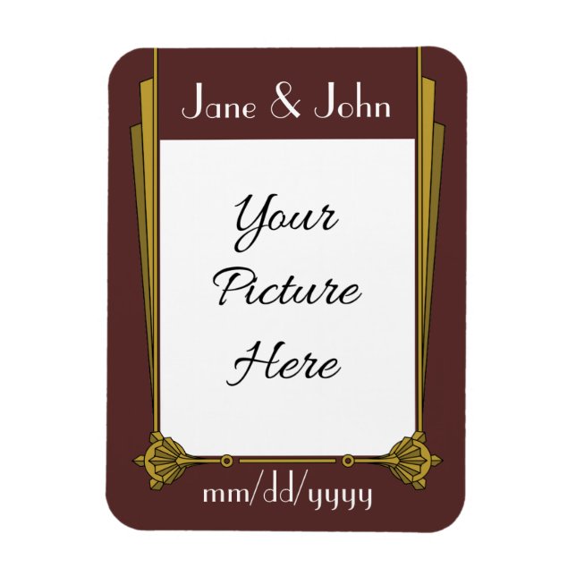 Swanky Art Deco in Rot Rett-the-Date Magnet (Vertikal)