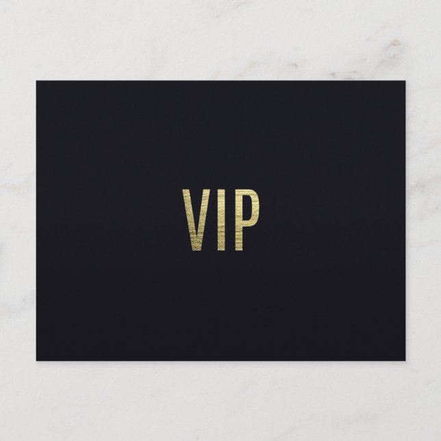 Swanky Imitats Gold Leaf Foil "VIP" Typografie Postkarte (Vorderseite)