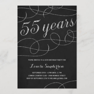 Swanky Silver 55. Geburtstagsparty Einladung