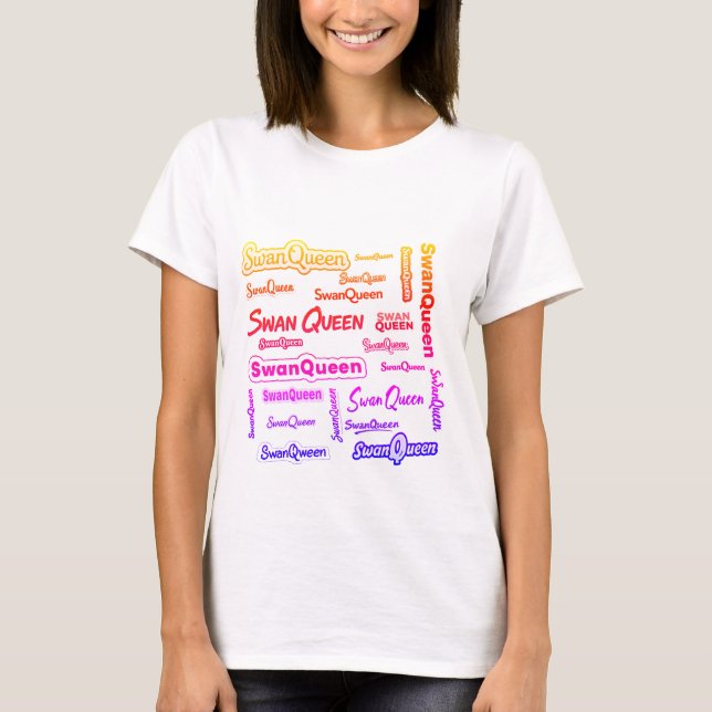 SwanQueen Word Cloud T - Shirt - Bold Fandom Pride (Vorderseite)