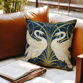 Swans Art Deco Nouveau Walter Crane Viktorianisch Kissen