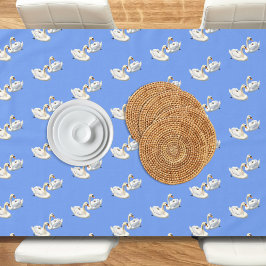Swans auf Water Pattern Birds Cornflower Blue Tischdecke