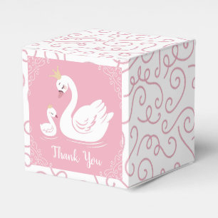 Swans Baby Duschvogel mit Crown Theme Pink Geschenkschachtel