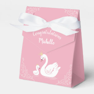 Swans Baby Showbird mit Crown Theme Pink Geschenkschachtel