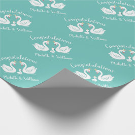 Swans Baby Shower Bird mit Crown Co-Ed Aquamarin Geschenkpapier