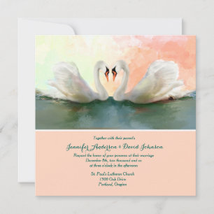 Swans bei Sunset Custom Hochzeit Einladung