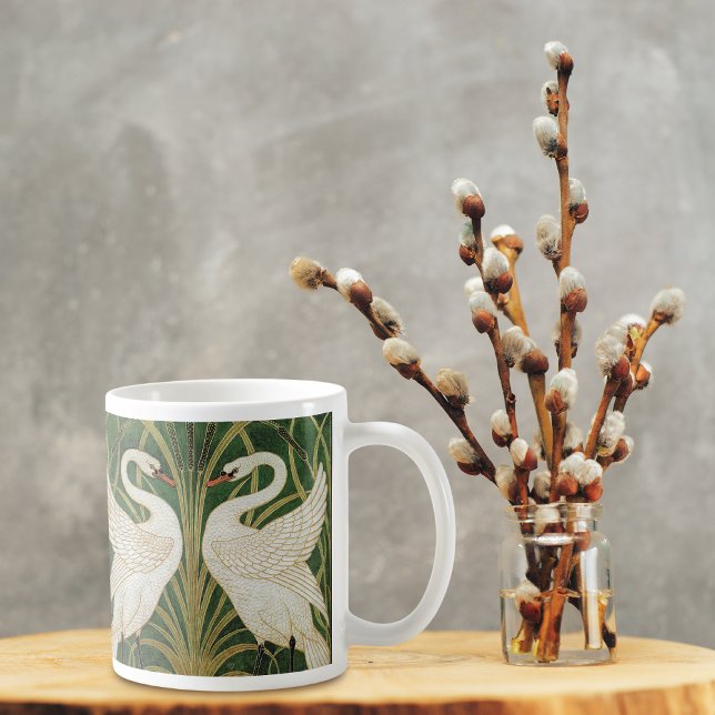 Swans Birds Iris Reeds Walter Crane Kaffeetasse (Von Creator hochgeladen)