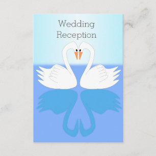 Swans Design Hochzeitsempfang Begleitkarte
