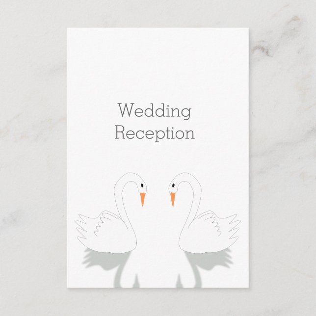 Swans Design Hochzeitsempfang Begleitkarte (Vorderseite)