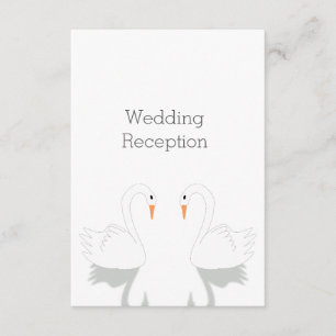 Swans Design Hochzeitsempfang Begleitkarte