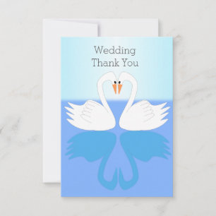 Swans Design Wedding Dankeskarte