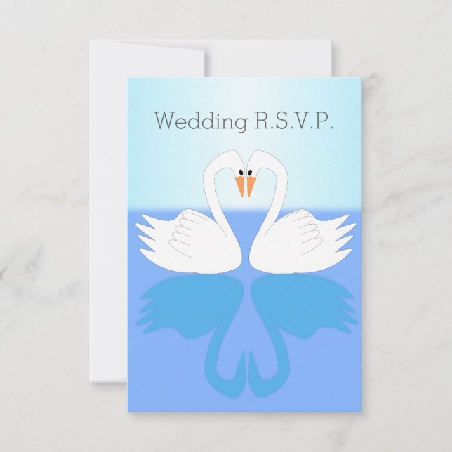 Swans Design Wedding RSVP Karte (Vorderseite)