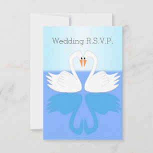 Swans Design Wedding RSVP Karte