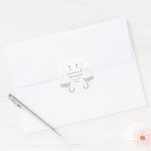 Swans Design Wedding Runder Aufkleber