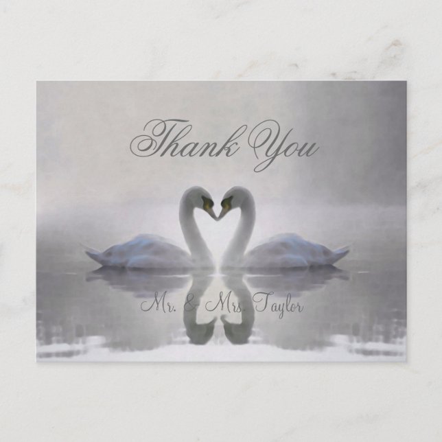 Swans in Liebe ~ Postkarte / Einladungen (Vorderseite)