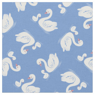 Swans Mama and Baby Niedlich Kids Stoff