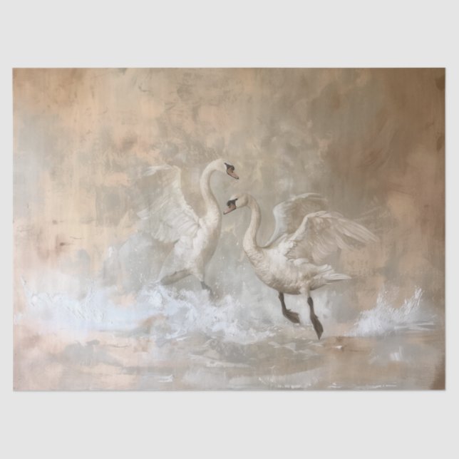 Swans - Ölabstrichpapier Seidenpapier (Vorderseite)