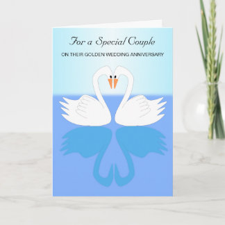 Swans Personalisiert 50. Hochzeitstag Karte