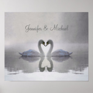 Swans personnalisés en amour ~ Poster / Imprimer