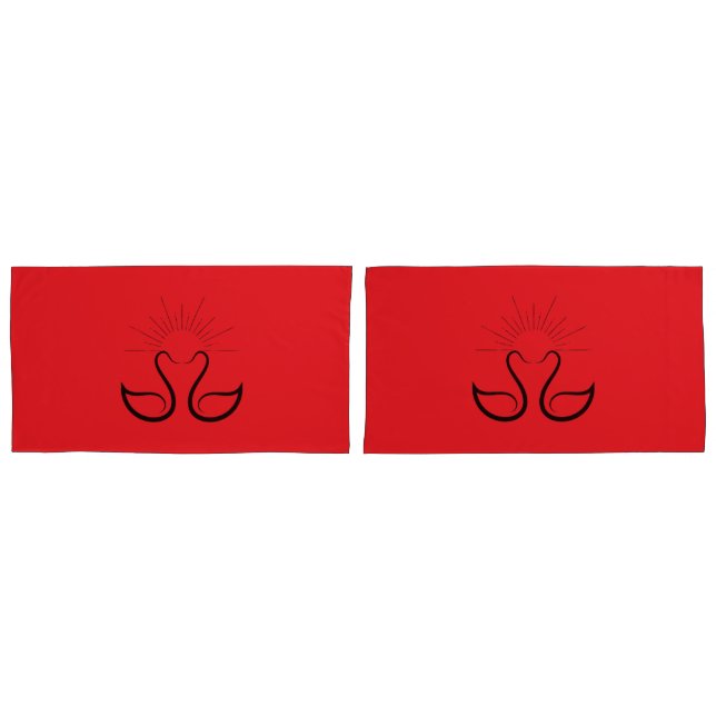 Swans Pillowcase Kissenbezug (Vorderseite-Set)
