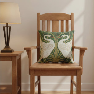 Swans Rush Iris Pattern Walter Crane Kissen