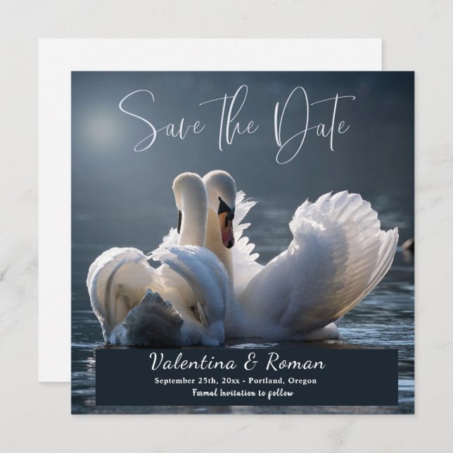 Swans Save the Date Annonce (Devant / Derrière)