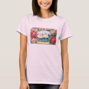 Swans und Rose Vintag Art T - Shirt