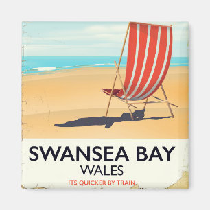 Swansea Bay Wales Seaside Plakat Magnet