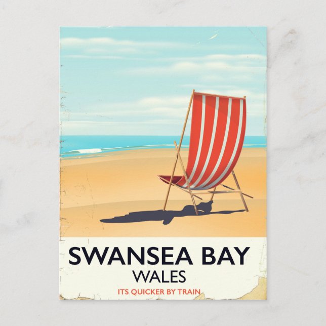Swansea Bay Wales Seaside Poster Postkarte (Vorderseite)