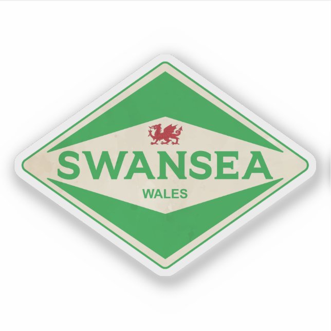 Swansea Wales Vintag Aufkleber (Vorderseite)
