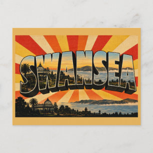 Swansea Wales Vintage Reise Kunst Postkarte