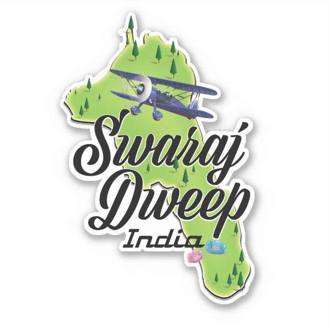 Swaraj Dweep India Map Aufkleber (Vorderseite)