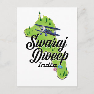 Swaraj Dweep India Map Postkarte