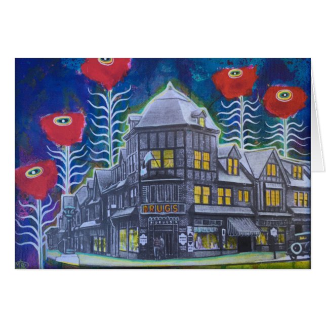 Swarthmore, das mit Mohnblumen im Stadtzentrum (Vorderseite (Horizontal))