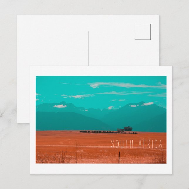 Swartland Fields Mountains Blick Südafrika ZA Postkarte (Vorne/Hinten)