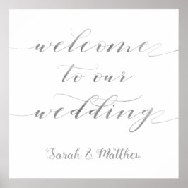 Swash Calligraphie Silver Willkommen bei unserer H Poster