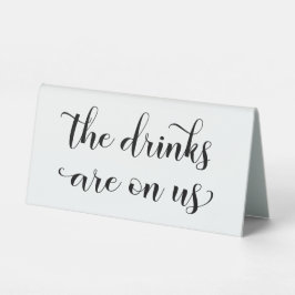 Swash Schriftart Calligrafy Drinks sind auf unsere Tischaufsteller