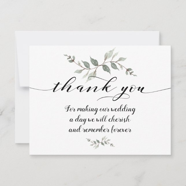 Swash Schriftart Calligraphy Wedding Dankeschön Ca Dankeskarte (Vorderseite)
