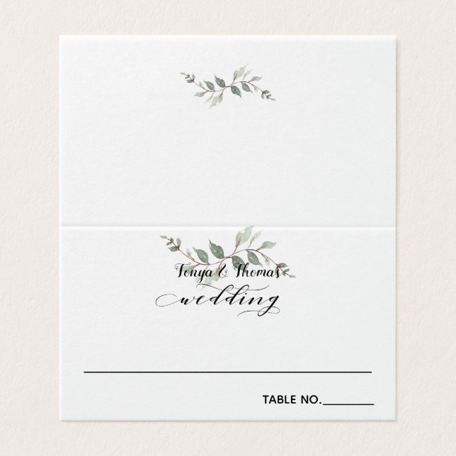 Swash Schriftart Calligraphy Wedding Guest Cards (Außenseite Aufgefaltet)