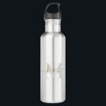 Swash-Script für Gold und Grau Edelstahlflasche<br><div class="desc">Moderne Gold- und Gray Monogram Edelstahl Wasserflasche. Combo-Schriftart. Swash. Einfach.</div>