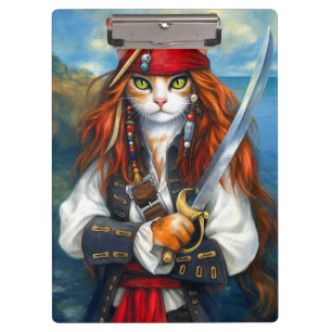 Swashbuckler Pirate Cat   Fantasy Character Art Klemmbrett
