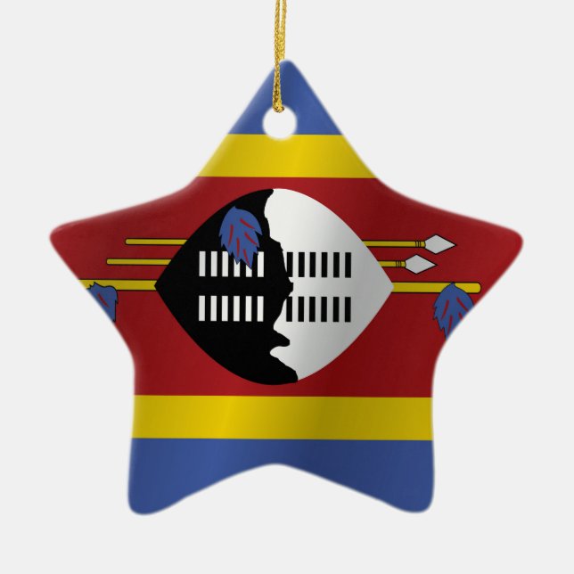 Swasiland-Flagge Keramikornament (Vorne)