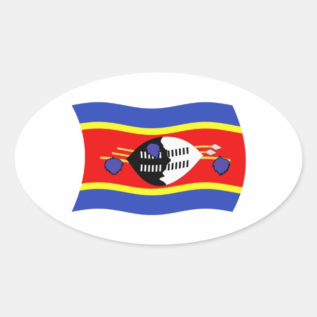 Swasiland Flaggen Aufkleber (Vorderseite)