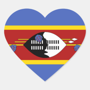 Swasiland-Flaggen-Herz-Aufkleber Herz-Aufkleber