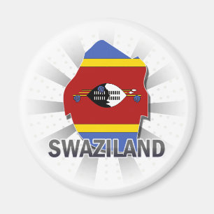 Swasiland-Flaggen-Karte 2,0 Magnet