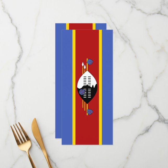 Swasiland Menükarte (Vorderseite/Rückseite Beispiel)