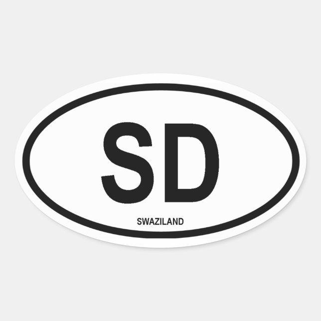 Swasiland "SD" Ovaler Aufkleber (Vorderseite)