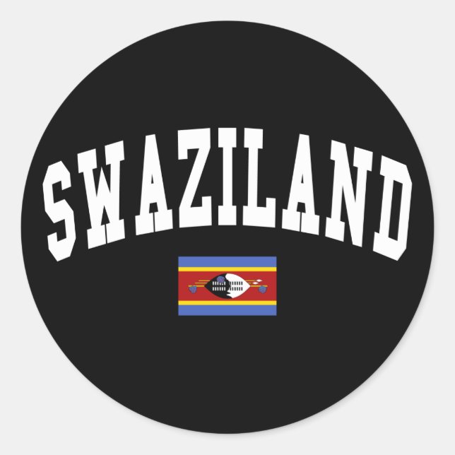 Swasiland-Stil Runder Aufkleber (Vorderseite)