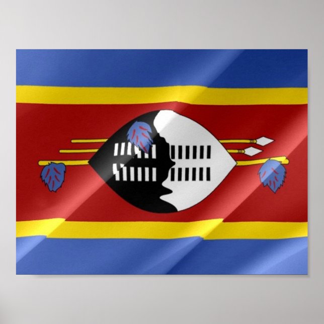 Swasiland - Waving Flag - Poster (Vorne)